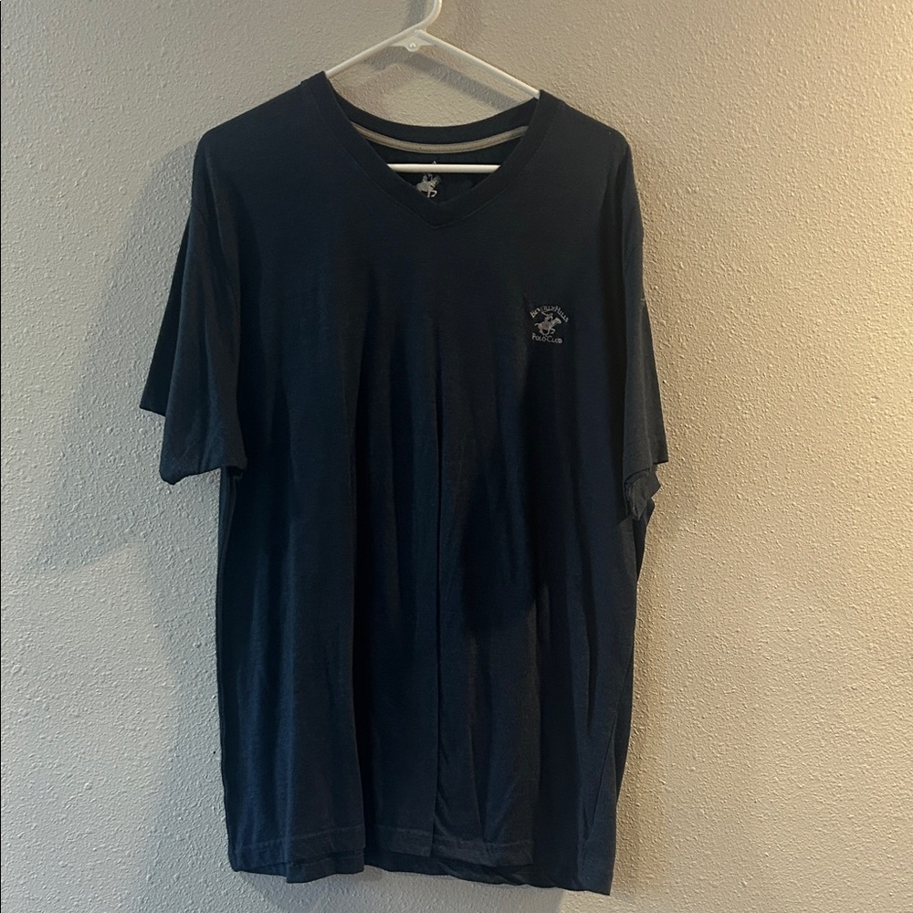 Beverly Hills Polo Club Men's Blue/Black V-Neck Shirt XXL